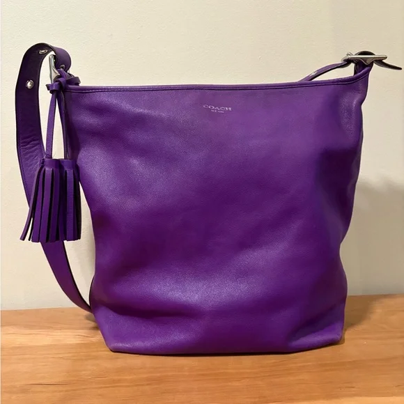 Coach 19893 Legacy Hobo Duffle Bag Ultraviolet Purple - Picture 1 of 9